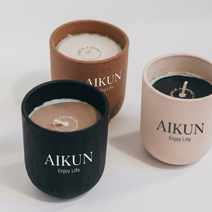 Vela Aromática de Cera de Soya Natural en Frasco de Cerámica, de Lujo, Personalizada por AIKUN Factory OEM, para Relajación en el Hogar, Spa y Regalo - Product Image 3