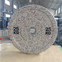 Plaques de poids en caoutchouc camouflage avec points de couleur