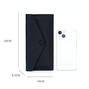 Portefeuilles longs AndoBag pour femmes, en cuir de vache véritable, porte-téléphone, portefeuille enveloppe ultra fin, porte-cartes simple et élégant 2216 - Product Image 3