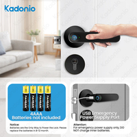 Kadonio Golden Supplier Aluminium Alloy 4585 Mortise APP Unlock Fingerprint Lock Cylinder Door Lock Set for Wooden Door