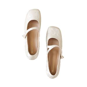 Zapatos de Novia de Cuero Genuino Premium con Suela Blanda, Estilo Mocasín, Tendencia de Moda 2026, Verano Otoño, Estilo Francés Mary Jane Casual con Tacón Cuadrado - Product Image 1