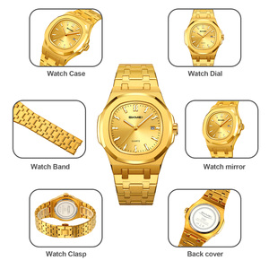 Montre chronographe ronde pour homme, montre-bracelet de luxe en acier inoxydable, montre à quartz étanche 30M - Product Image 2