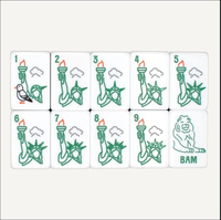 Nouvel ensemble de mahjong américain de luxe moderne avec motif Statue de la Liberté de New York, 160 pièces, tuiles acryliques pliables gravées à 5 couches