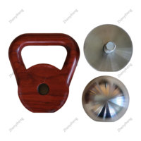 Kettlebell en bois et métal, fabrication directe d'usine, avec poignée en padouk africain, pour l'entraînement musculaire, kettlebells de compétition