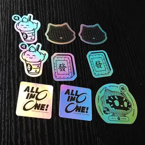 Stiker Hologram 3D Laser pelangi tahan UV, Label stiker Hologram tahan air dan bahan vinil kertas stiker Hologram