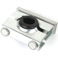 Collier de serrage hydraulique métrique robuste en acier au carbone galvanisé Stauff avec manchon en caoutchouc anti-vibration, coussin blanc argenté, résistant à l'huile