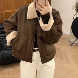 เสื้อโค้ทผ้าฝ้ายผู้หญิงแบบหนาบุขนแกะมีปกแฟชั่น - Product Image 3