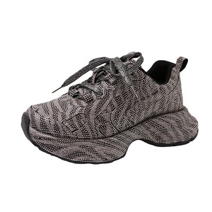 Baskets Chunky Scintillantes à Strass Réfléchissants pour Femme, Chaussures de Soirée Bling Bling, Grande Taille 42 - Product Image 2