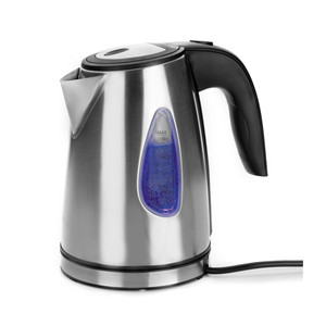 Bollitore elettrico in acciaio inox da 1,7 litri con manico e coperchio neri, a riscaldamento rapido - Product Image 3