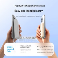 UGREEN 10000mAh PD30 Power Bank avec câble intégré Chargeur universel pour téléphone portable 22.5W Charge rapide (55366)
