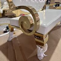 Canapé de mariage en acier inoxydable doré de luxe, canapé d'amour, mobilier commercial pour hôtels, événements, chaise de mariée et de marié, matériau métallique