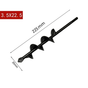 Tarière de plantation noire pour jardin, spirale pour creuser la terre, différentes tailles - Product Image 1
