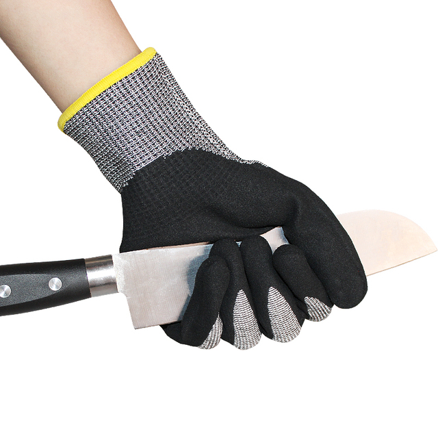 HPPE Nitrile Coated ANSI A6 Cut-Resistant Gloves  Anti-Cut Safety Gloves for Construction Sports Skiing Outdoor Activities