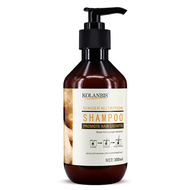Shampooing contre la perte de cheveux au gingembre, 30 ml, soin contre la chute, contrôle de sébum contre les pellicules, vente en gros, étiquette privée