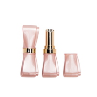 Tube de rouge à lèvres en plastique, vide, rose, en forme de nœud, joli, personnalisé, pour baume à lèvres, pièces