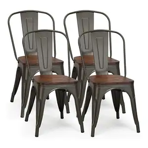 Silla de jardín de estilo industrial, silla de comedor Tolix de Metal para restaurante, cafetería, retro, vintage