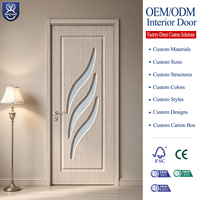 Portes intérieures en PVC pour hôtels modernes 2023, en MDF et bois massif avec panneau en verre, ouverture manuelle, surface finie pour salle de bain