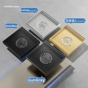 OEM Gunmetal Gray 304 Stainless Steel Square Basin Modern Sink Outdoor Courtyard Odor-Proof High Flow 30cm Garden - Product Image 5
