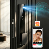 Serrure de porte en bois étanche IP65 Tuya, interphone vidéo actif de haute qualité avec reconnaissance faciale et empreinte digitale pour porte principale