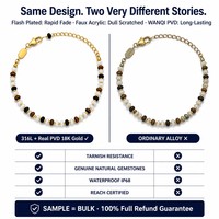 Meilleures ventes 2026 – Bracelets en acier inoxydable plaqué or 18 carats avec perles naturelles de jade blanc et œil de tigre, personnalisables en gros