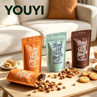 Sachet refermable personnalisé à finition mate avec fermeture éclair, résistant à l'humidité, en Mylar, pour bonbons, snacks, noix, grains de café