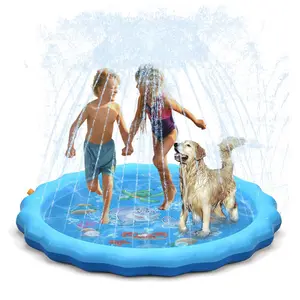 Splash Pad for Kids, 68" Non-Slip Splash Pad for Backyard & Outdoor, Outdoor Water Play Mat, Summer Water Play Sprinklers Toys