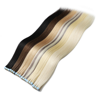 Extensions de cheveux naturels à bandes adhésives double face pour femmes, volume quotidien, doux pour les cheveux et la peau.