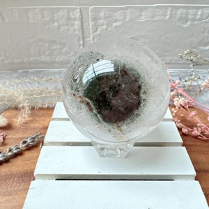 Beautiful Eco-Friendly <b>Painted</b> Garden Quartz Sphere with Lodolite Inclusion for Meditation Healing Energy - Product Image 4