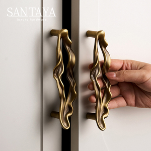 Santaya massief antiek messing handgrepen keukenkast grepen slaapkamer kledingkast ladeknoppen meubelgrepen - Product Image 5