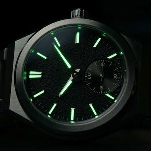 OEM Formal Dress Watch Logo Customized C3 Luminous Small Seconds Design Silicone Band Titanium Case <b>Wristwatch</b> Supplier - Product Image 3