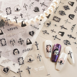 Autocollants 5D en relief pour Halloween, motifs croix dorées en relief pour nail art, coques de téléphone et décoration artisanale DIY - Product Image 6