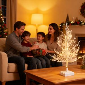 Lámpara LED de <span class=keywords><strong>Abedul</strong></span> Blanco al por Mayor, Lámpara de Mesa con Ramas de Nieve y Batería, Árbol de Navidad para Decoración Navideña de Interiores - Product Image 3
