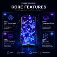 75厘米360度3D全息LED风扇圆柱工业级3D全息设备，带WiFi应用程序控制，2000尼特，1536x768 Dpi