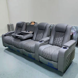 Biểu Tượng Tùy Chỉnh Dubai Điện Màu Xanh Da Ngả Rạp Chiếu Phim Ghế LED Sofa Hiện Đại Có Thể Điều Chỉnh Tựa Chính Hãng Đồ Nội Thất Bằng Da - Product Image 1