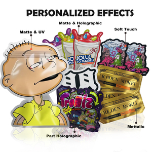 Bolsas de Mylar con forma especial de 3,5g troqueladas impresas personalizadas bolsas de Mylar de diseñador de plástico de caramelo de Cali comestibles con su logotipo - Product Image 2