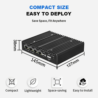 Mini PC Industrial sin Ventilador, 4 Puertos Ethernet, RS232, RS485, COM, Servidor de Red, Ubuntu, Firewall, Router, GPIO, 12V, Computadora con Terminal Phoenix