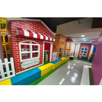 Casa de Juegos de Madera de Simulación para Niños, Juego de Imitación de Pueblo Pequeño, Diseño Personalizado, Equipamiento de Juegos Interior para Niños