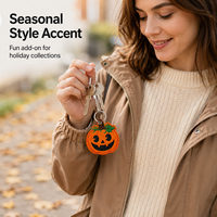 Llaveros Personalizados de Calabaza de Halloween Bordados, Llaveros de Tela Personalizados para Bolsos y Mochilas, Proveedor de Artículos Promocionales