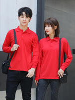 Hoogwaardig langmouwlig katoenen poloshirt golf shirt kantoor geborduurd print logo heren poloshirt op maat gemaakte poloshirts