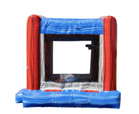 Château gonflable carré rouge et bleu pour enfants, idéal pour les locations de fêtes
