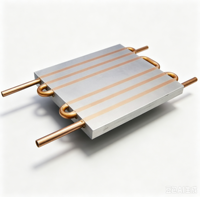 Plaque de refroidissement liquide en aluminium avec tube de cuivre intégré pour dissipateur de chaleur de chargeur de batterie de véhicule électrique à énergie nouvelle et onduleur