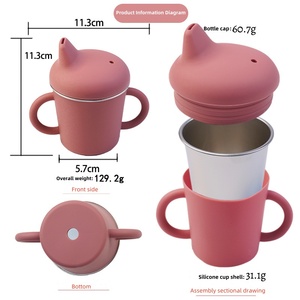 Aangepaste Kleur Roestvrij Staal Siliconen Servies Kinderen Spenen Set Baby Borden Kom Maaltijd Baby Voeding Set Met Zuigkracht - Product Image 4