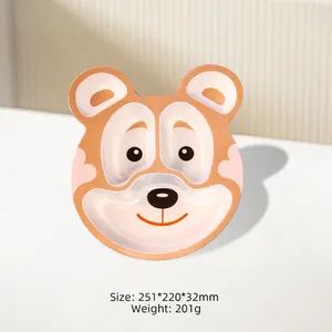 Piatto decorativo piatto piatto piatto piatto da cena diviso per bambini in melamina Design orso simpatico cartone animato