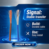 Kabel Ethernet SFTP Cat6 Indoor SF/UTP Berpelindung Ganda 23AWG Tembaga Padat Tanpa Isolasi Selubung PVC 305m Kabel LAN untuk Kabelan Ruang Server