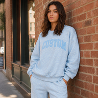 Ensemble deux pièces personnalisé pour femme : Sweat à capuche oversize à manches longues et épaules tombantes, style Y2K streetwear vintage, vente en gros OEM