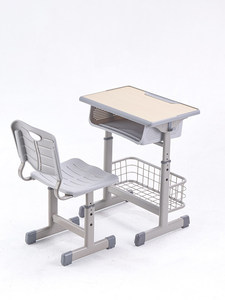 Bureau en métal relevable et épaissi pour salles <span class=keywords><strong>de</strong></span> classe et agences <span class=keywords><strong>de</strong></span> tutorat, idéal pour les élèves du primaire et du secondaire, design minimaliste moderne - Product Image 1