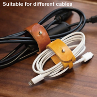 Organisateur de câbles en cuir véritable anti-perte / Support de câbles