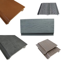 Panneau mural extérieur en WPC rainuré, imitation bois, ignifuge et imperméable, pour usage en aménagement de loisirs, anti-UV, vente en gros, style européen
