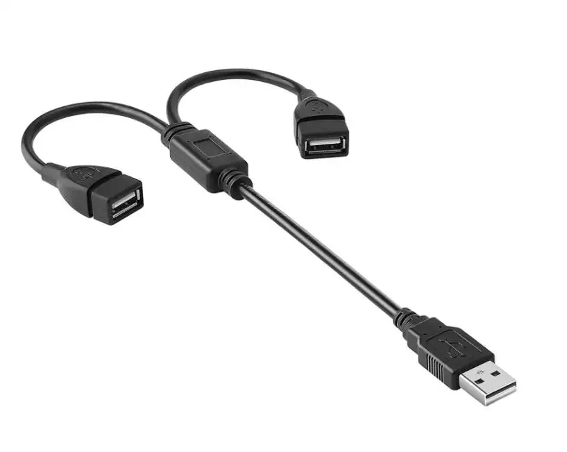 1.5M Zwart USB 2.0 A male naar 2 * USB 2.0 EEN vrouwelijke Y splitter kabel