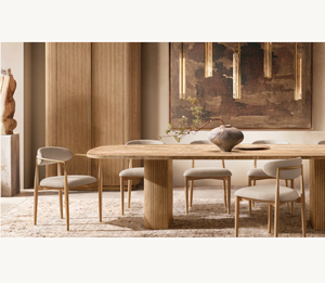 Hiện Đại Mỹ phòng ăn đồ nội thất sang trọng đá đầu hình chữ nhật bằng gỗ bàn ăn - Product Image 1